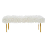 Clarence Fur Effect Bench with Gold Legs