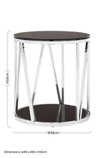 Alvaro Round Chrome Finish Side Table