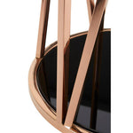 Alvaro Round Rose Gold Finish Side Table