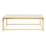 Alvaro Rectangular Coffee Table With White Marble Top