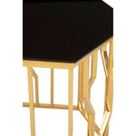Alvaro Gold And Black Hexagonal Side Table