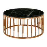 Alvaro Round Marble Top And Rose Gold Coffee Table