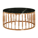 Alvaro Round Marble Top And Rose Gold Coffee Table