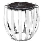 Alvaro Black Marble And Chrome Side Table