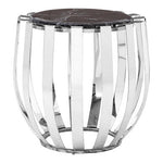 Alvaro Black Marble And Chrome Side Table