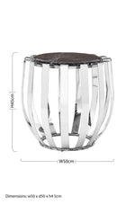Alvaro Black Marble And Chrome Side Table
