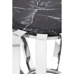 Alvaro Black Marble And Chrome Side Table