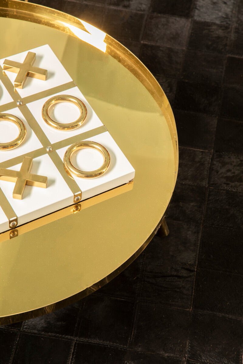 Alvaro Gold Set Of 2 Round Coffee Tables