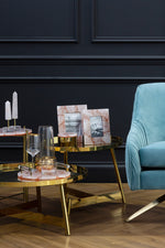 Alvaro Gold Set Of 2 Round Coffee Tables