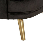 Louxor Black Velvet Round Chair