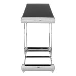 Novara Black Glass Top Console Table