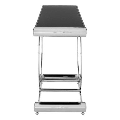 Novara Black Glass Top Console Table