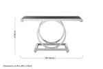 Novara Black Glass Top Console Table