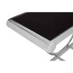 Novara Black Glass Top Console Table