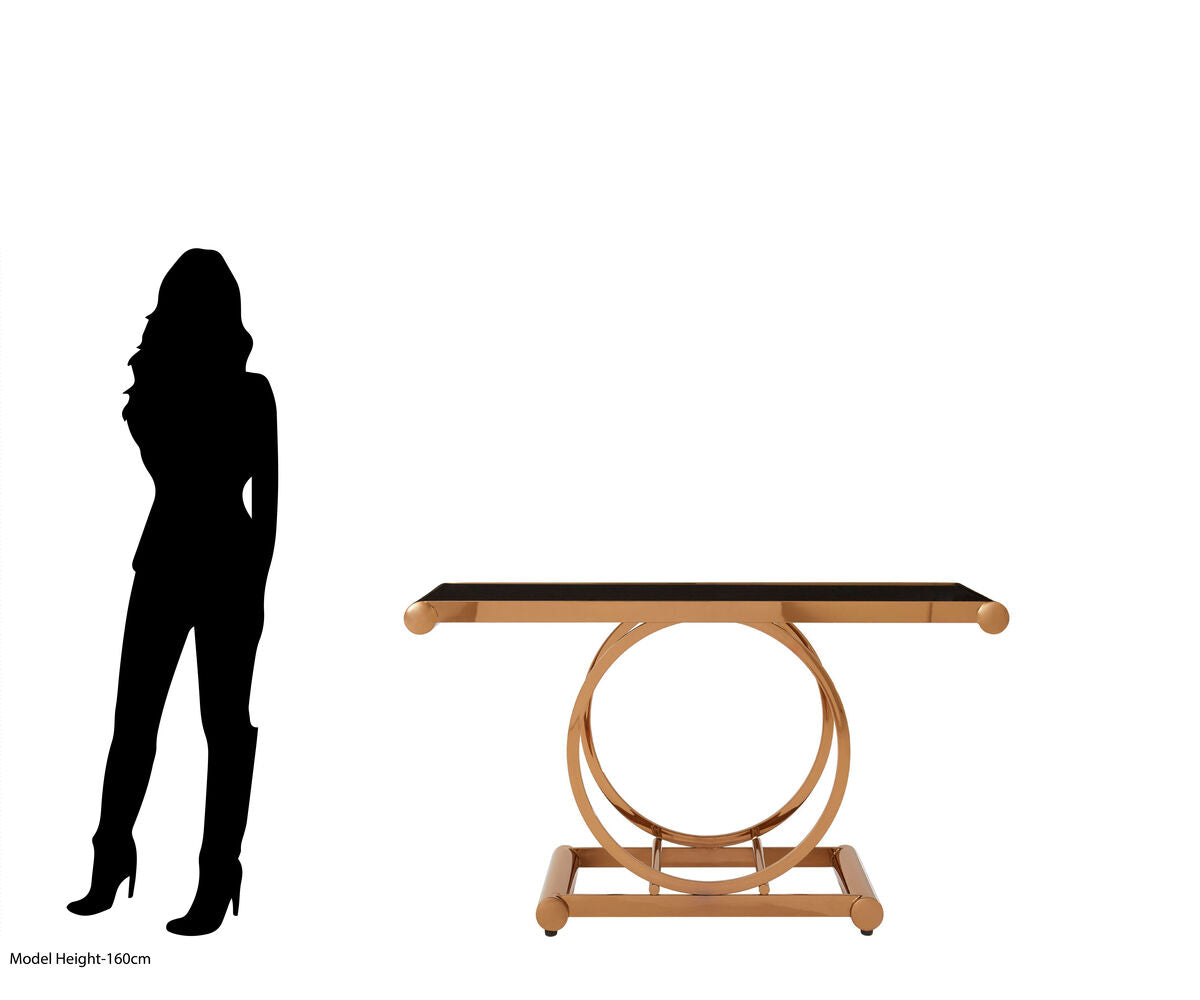 Novara Rose Gold Console Table