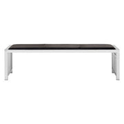 Novara Black Leather Bench with Stainless Steel Frame