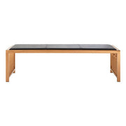 Novara Black Leather and Rose Gold Finish Bench