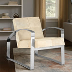 Kensington Townhouse Hairon Leather Chair With Steel Legs