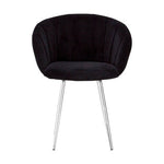 Vogue Black And Silver Velvet Chair