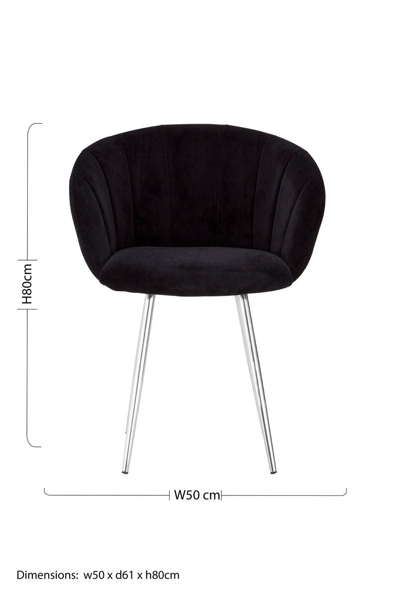 Vogue Black And Silver Velvet Chair