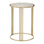 Macy White Marble Round Side Table