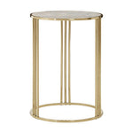 Macy White Marble Round Side Table