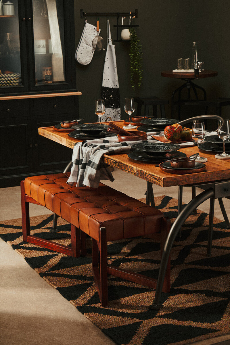 New Foundry Dining Table With Elm Wood Top