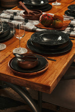 New Foundry Dining Table With Elm Wood Top