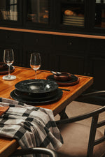 New Foundry Dining Table With Elm Wood Top