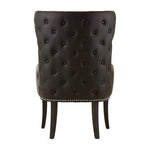 Doucet Natural Fabric Armchair with Black Leather Effect Back