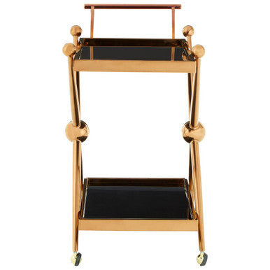 Novo 2 Tier Rose Gold And Cross Design Trolley