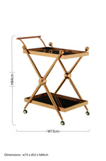 Novo 2 Tier Rose Gold And Cross Design Trolley