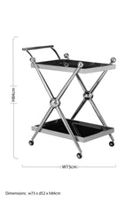 Novo 2 Tier Silver And Cross Design Trolley