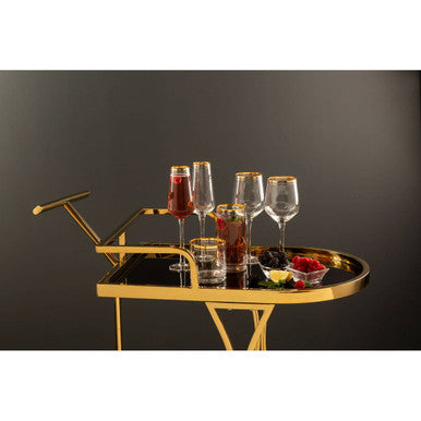 Novo 2 Tier Gold And Wavy Design Trolley