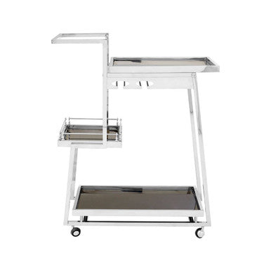 Novo 3 Tier Silver Finish Trolley