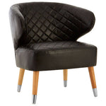 Richy Black Leather Effect Accent Chair