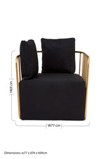 Rosina Black Linen Chair