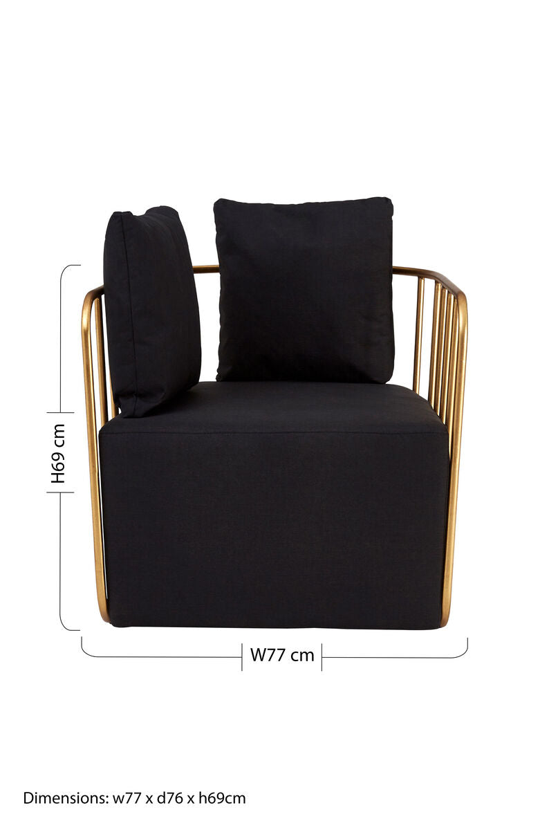 Rosina Black Linen Chair