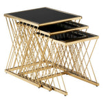 Arezzo Gold and Black Set Of 3 Nesting Tables