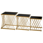Arezzo Gold and Black Set Of 3 Nesting Tables