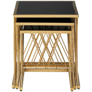 Arezzo Gold and Black Set Of 3 Nesting Tables
