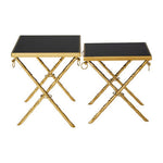 Arezzo Gold and Black Set Of 2 Nesting Tables