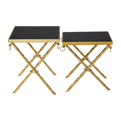 Arezzo Gold and Black Set Of 2 Nesting Tables