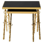 Arezzo Gold and Black Set Of 2 Nesting Tables