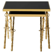Arezzo Gold and Black Set Of 2 Nesting Tables