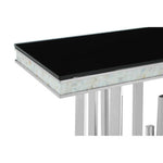 Eliza Silver Console Table With Black Glass Top