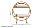 Vizzini 2 Tier Gold Finish Bar Trolley