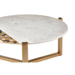 Vizzini Agate Marble Top Round Coffee Table
