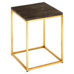 Relic Dark Petrified Wood Square Side Table