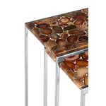 Relic Nest Of 2 Side Tables With Agate Stone Top